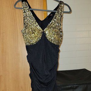 GOLD/BLACK EVENING DRESS